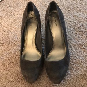 Grey Suede Heels